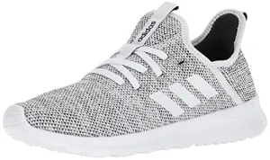 adidas womens Cloudfoam Pure Running Shoe, White/White/Black, 8.5 US