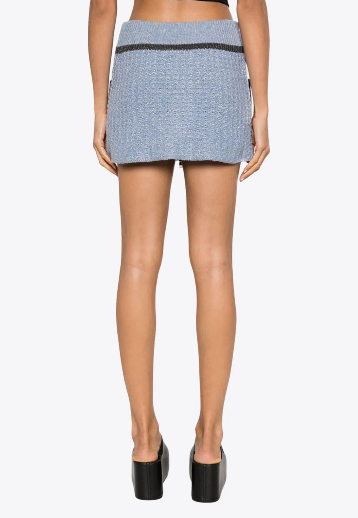 Anna Floral Embroidery Mini Knitted Skirt