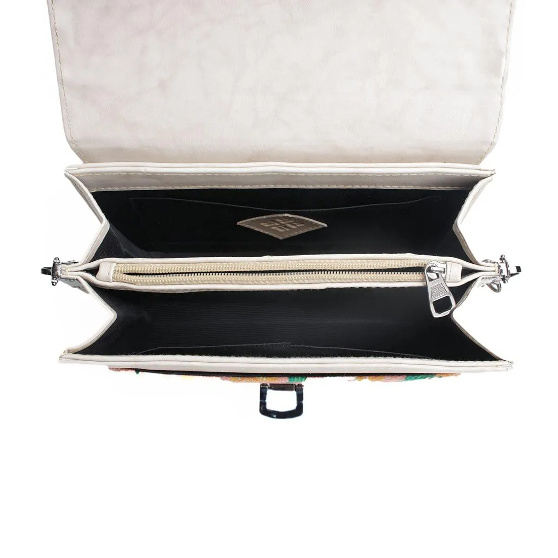 Beige Mini Embossed Chain Bag Shapes
