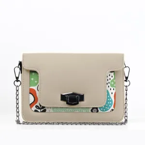 Beige Mini Embossed Chain Bag Shapes