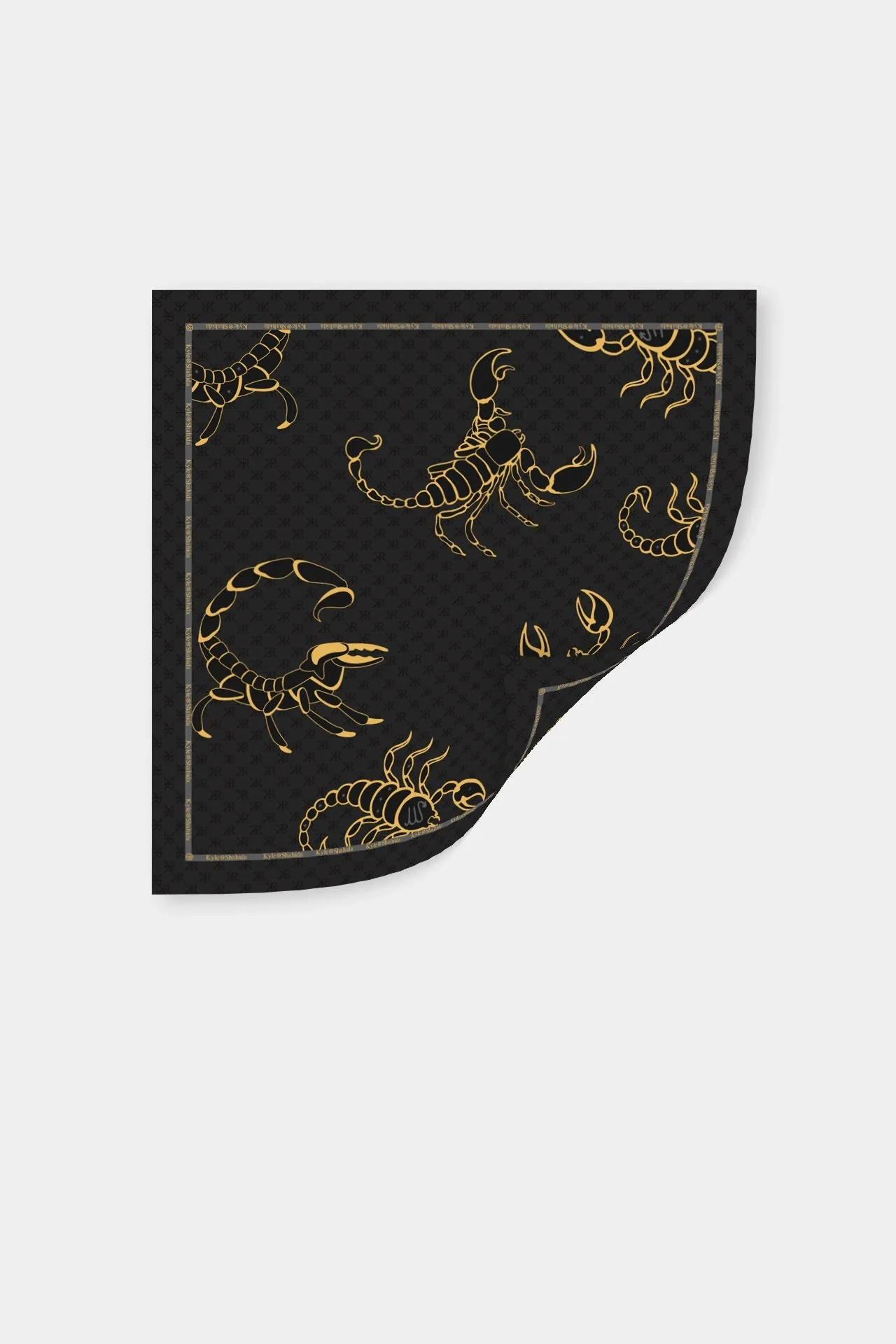 Black Scorpio Zodiac Print Scarves