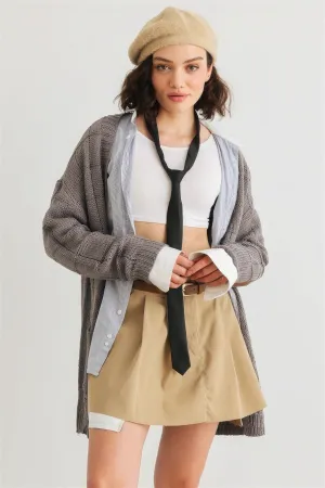 Blue Zone Planet |  Knit Two Pocket Long Sleeve Open Front Cardigan