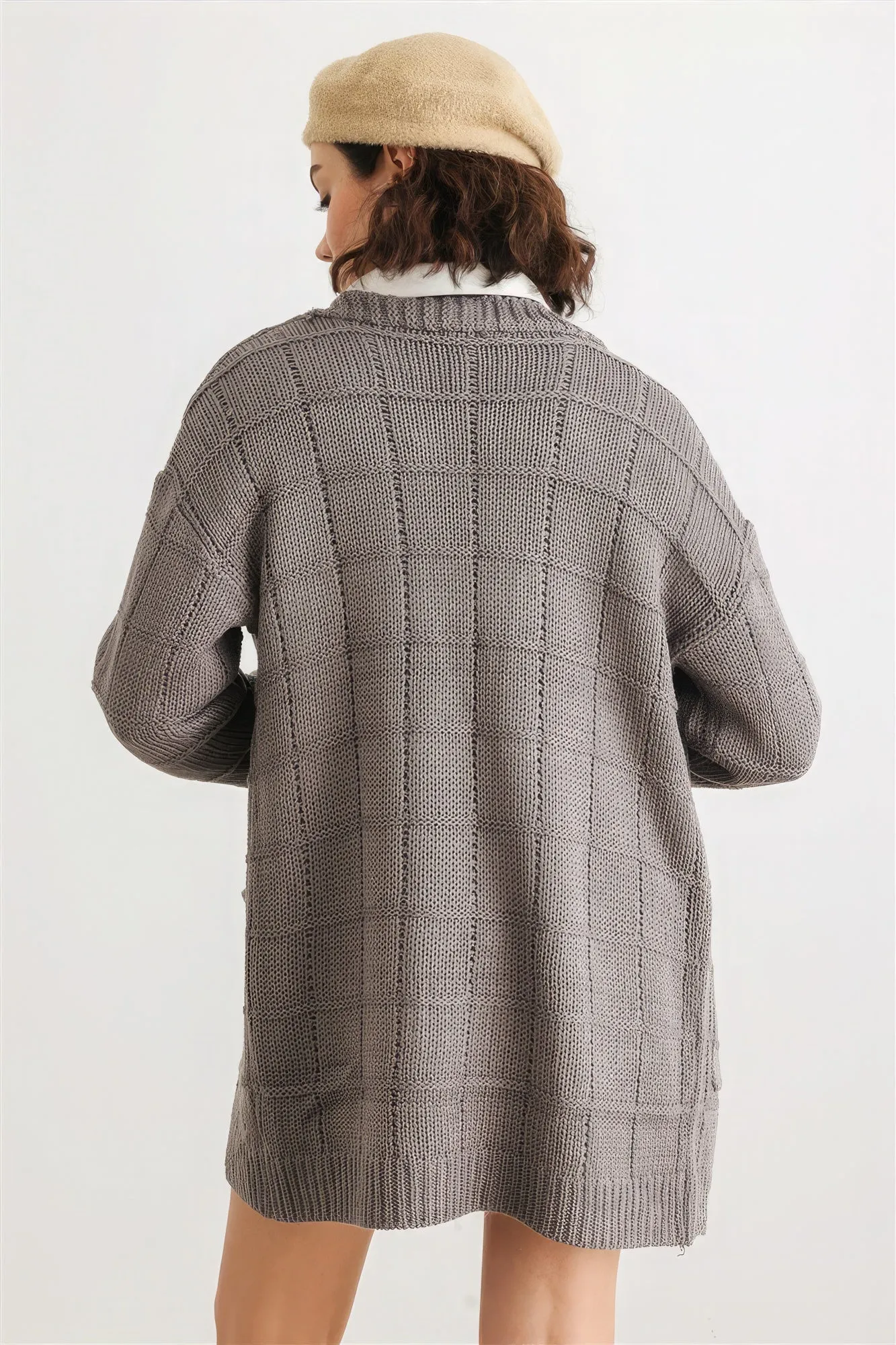 Blue Zone Planet |  Knit Two Pocket Long Sleeve Open Front Cardigan