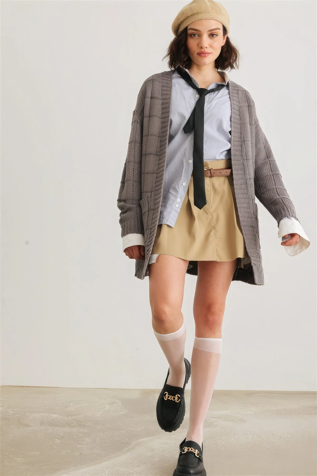 Blue Zone Planet |  Knit Two Pocket Long Sleeve Open Front Cardigan