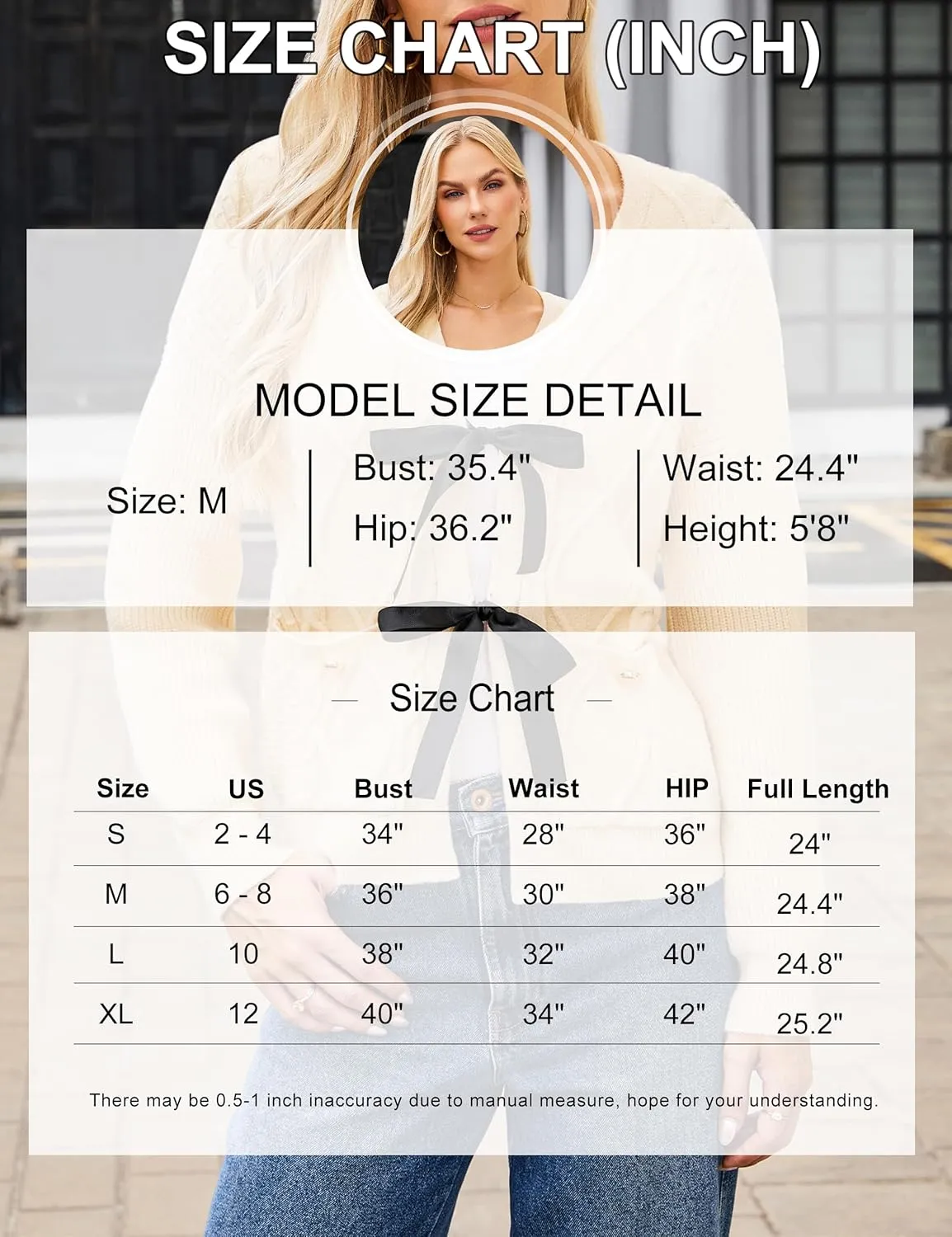 BMJL Womens Cardigan Sweater Cropped Tie Front Bow Sweaters Cable Knit Long Sleeve Trendy Clothes 2024