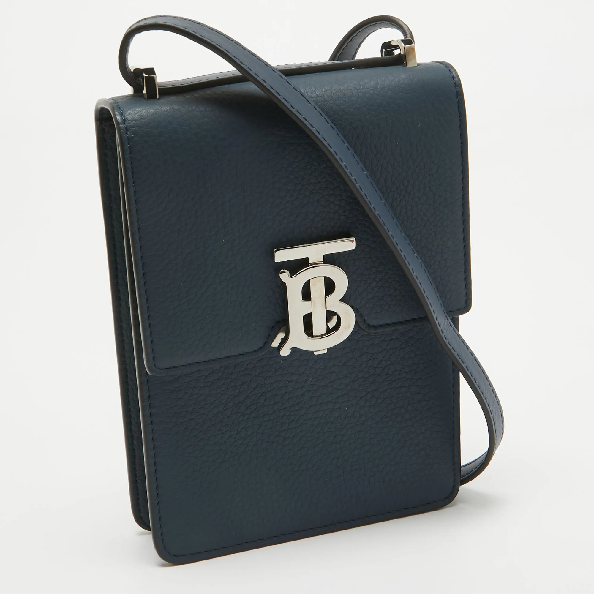 BURBERRY Blue Leather Robin Crossbody Bag