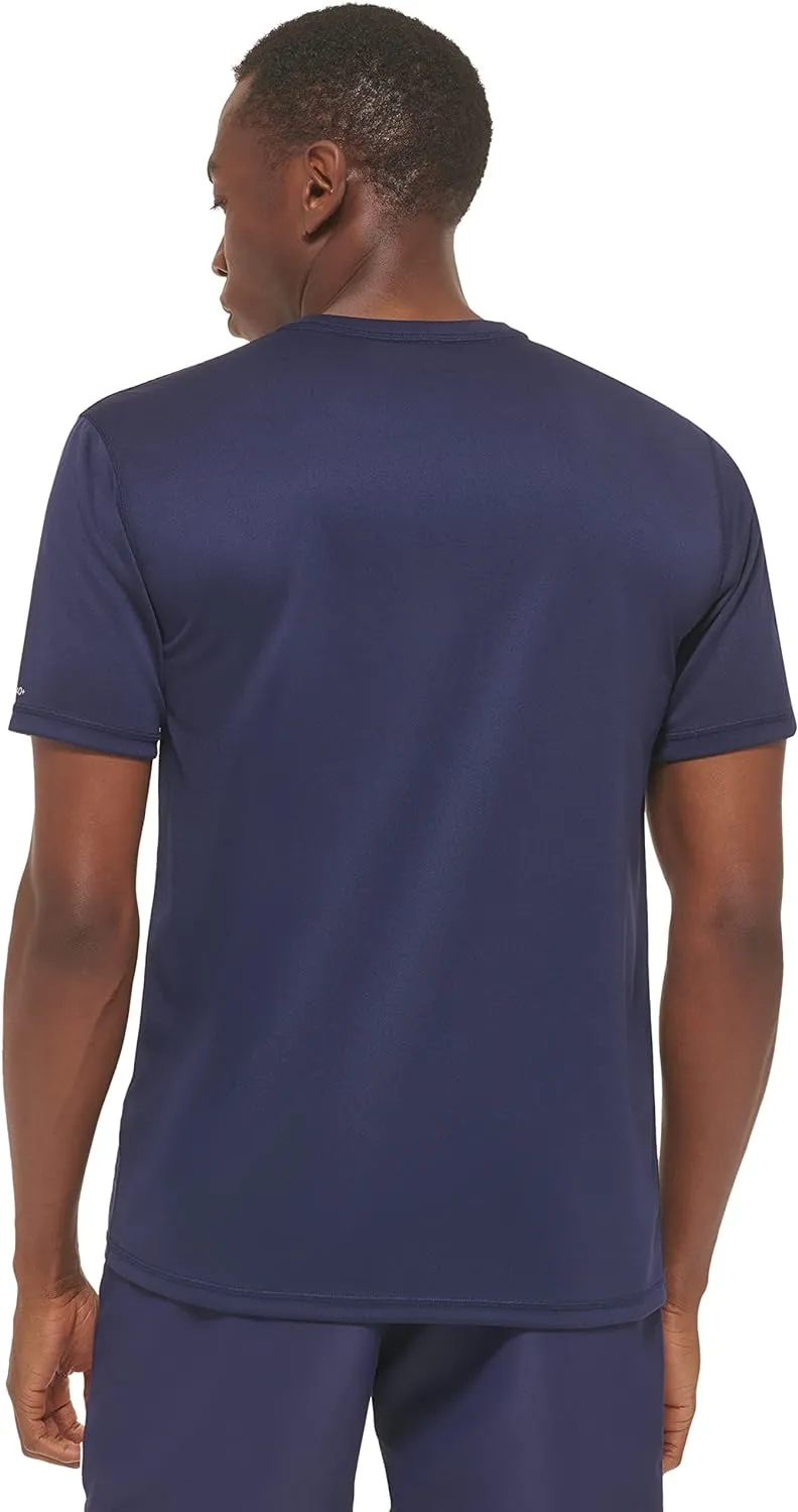 Calvin Klein Men's Standard Light Weight Quick Dry Short Sleeve 40  UPF Protection Active Top