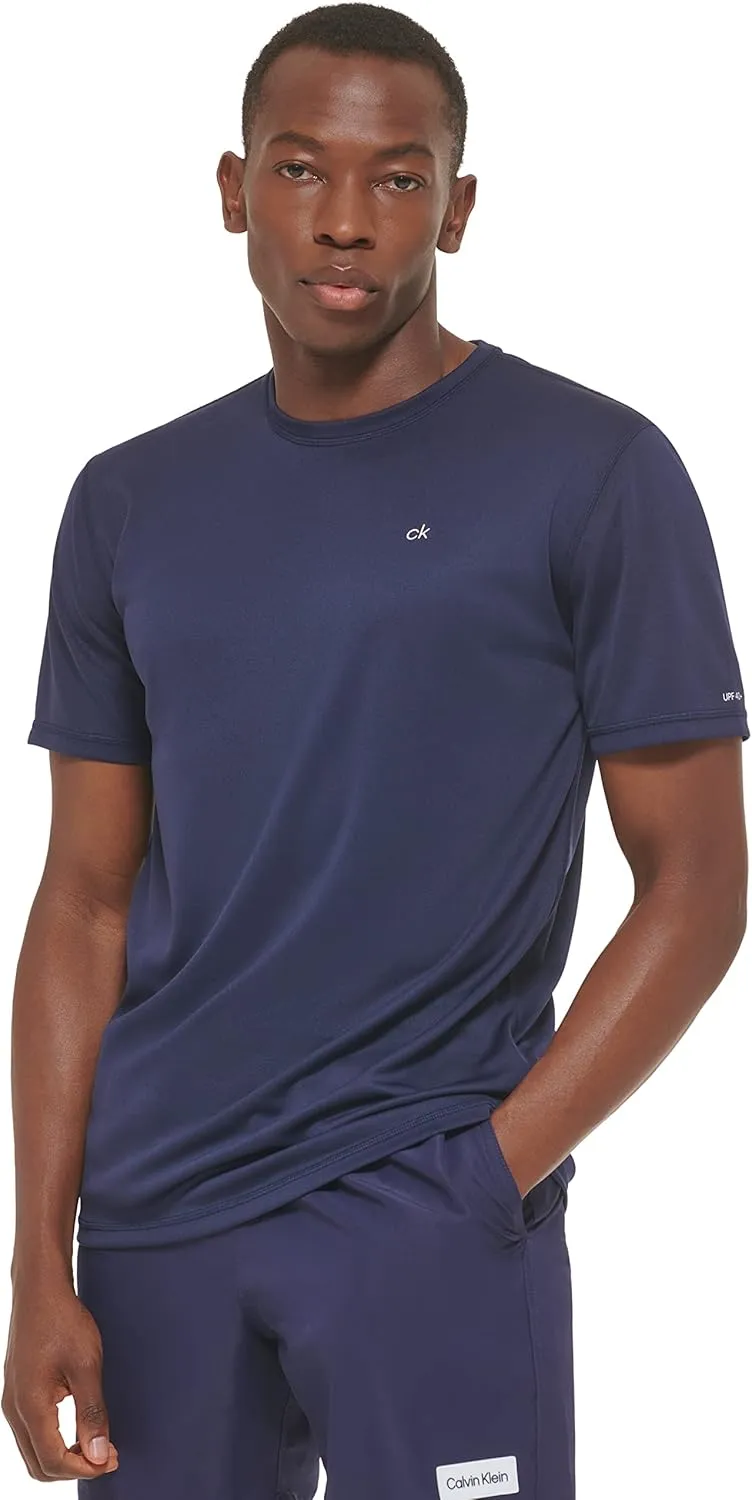 Calvin Klein Men's Standard Light Weight Quick Dry Short Sleeve 40  UPF Protection Active Top