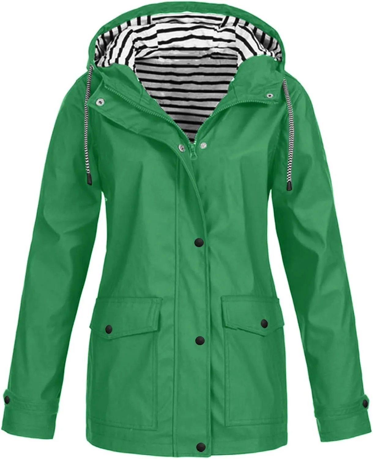 Cdiecer Raincoat Women Waterproof Hooded Trench Coats Plus Size Windbreaker Hiking Running Jacket Spring Rain Jackets