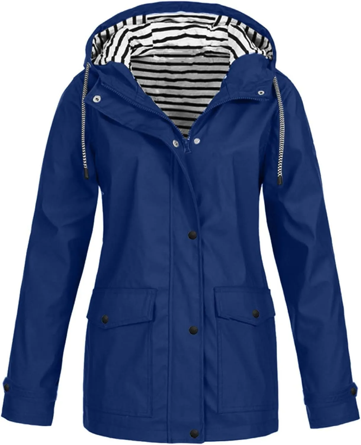 Cdiecer Raincoat Women Waterproof Hooded Trench Coats Plus Size Windbreaker Hiking Running Jacket Spring Rain Jackets