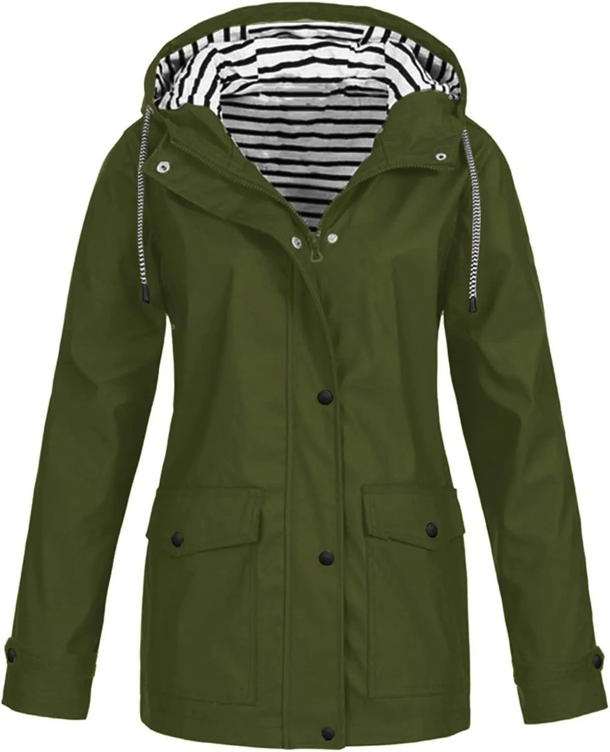 Cdiecer Raincoat Women Waterproof Hooded Trench Coats Plus Size Windbreaker Hiking Running Jacket Spring Rain Jackets