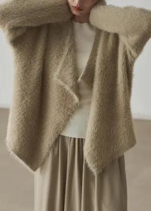Classy Apricot  Cozy Mink Hair Knitted Cardigans Fall ML3233
