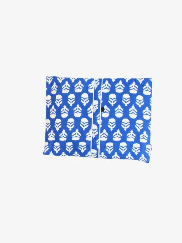 Cotton Pajamas-Blue with White Floral Print