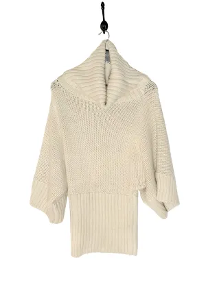 Dolce & Gabbana Ivory Chunky Knit Alpaca Poncho Sweater