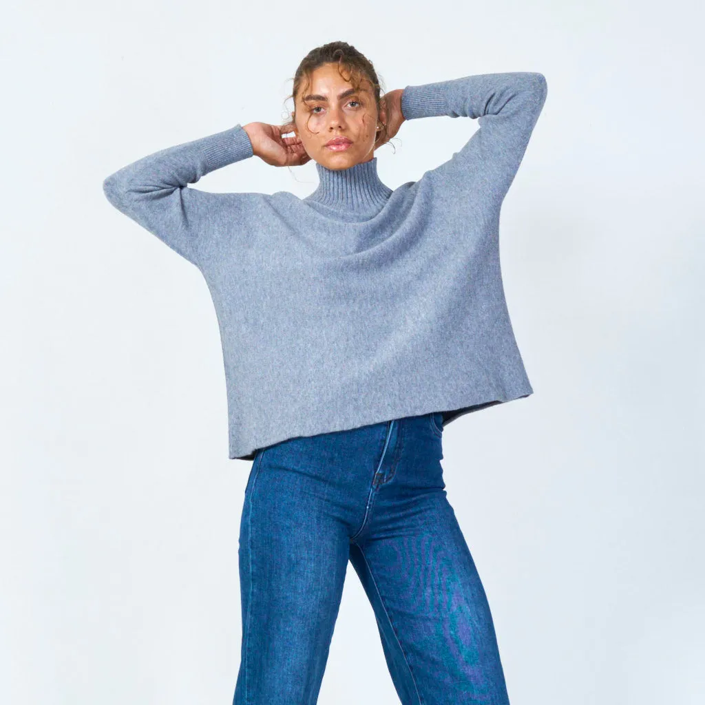Elegant high-neck pullover sweater wholesale