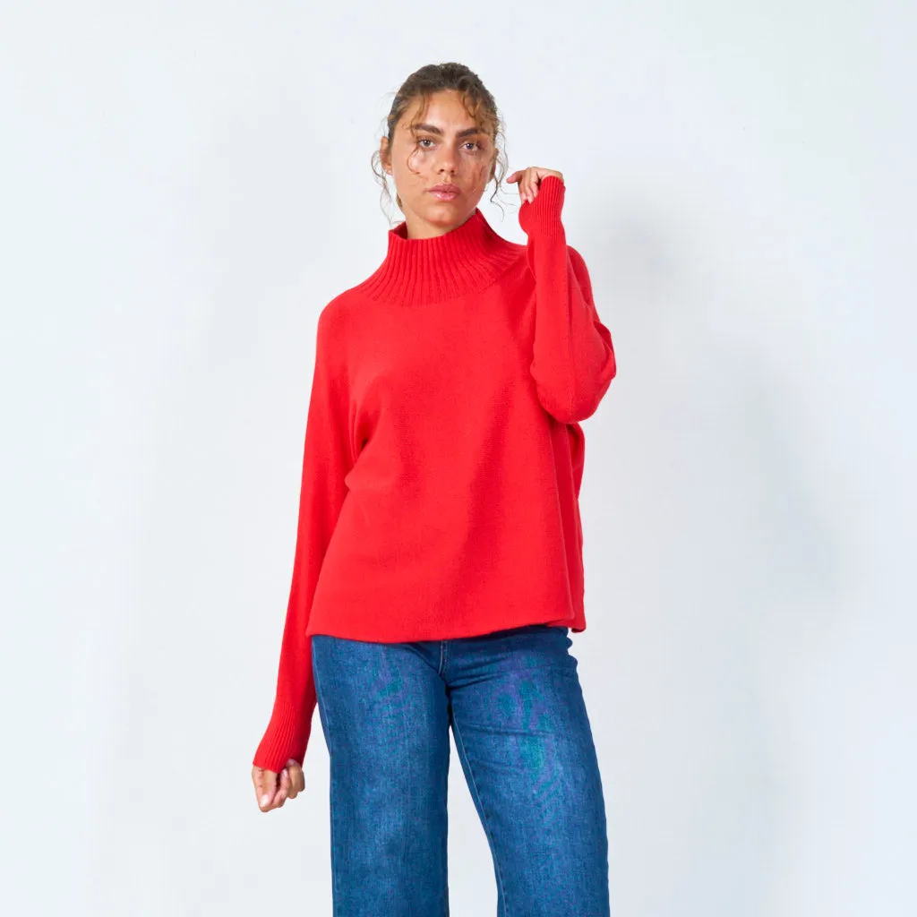 Elegant high-neck pullover sweater wholesale