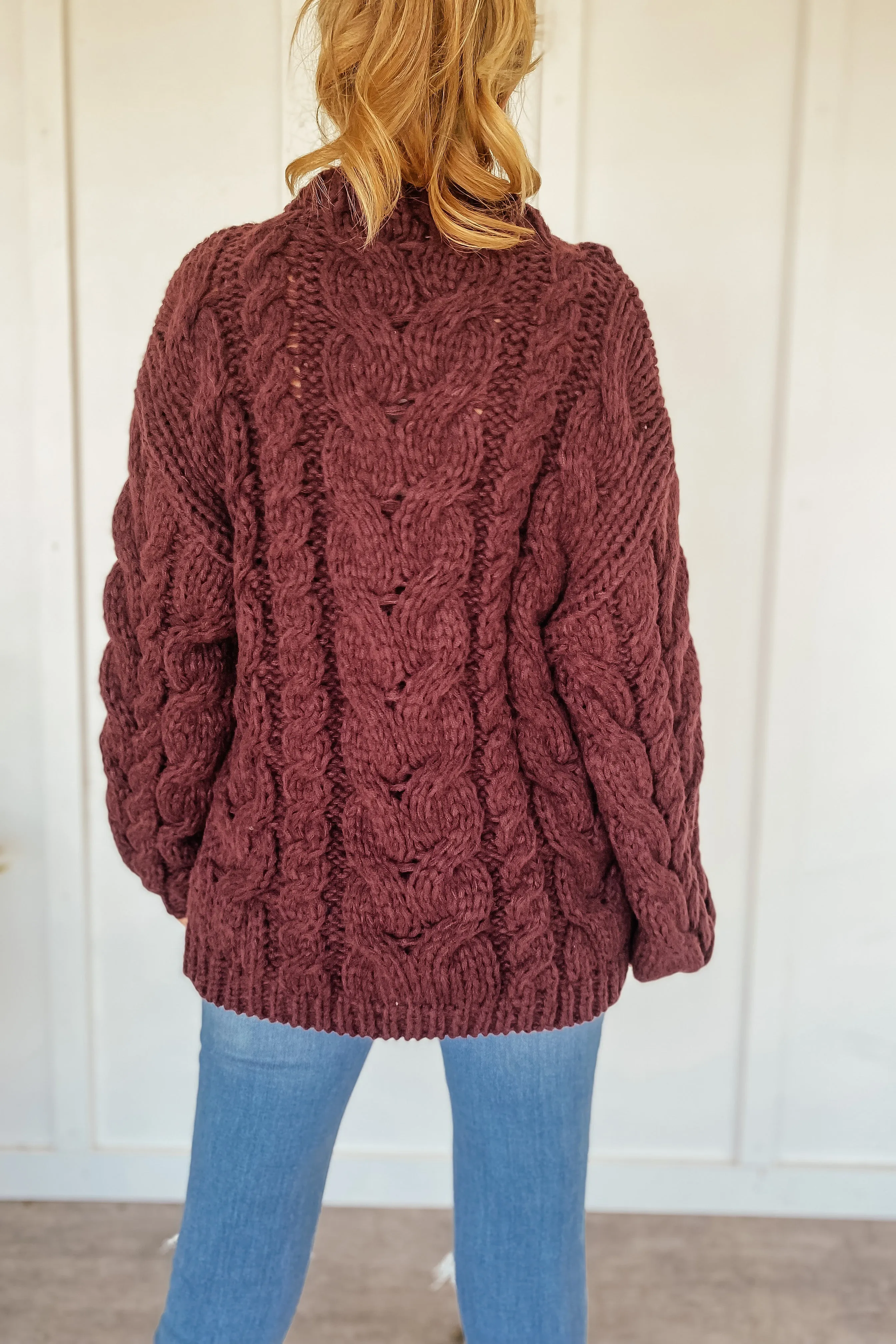 Fall Bucket List Chunky Cable Knit Sweater