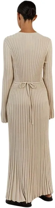 Fall Knit Dresses for Women 2024 Elegant Ribbed Pleated Bodycon Sweater Dress Casual Loose Maternity Dress