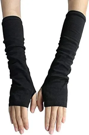 Fingerless Elastic Arm Sleeve Winter Warmer Armsleeve Cuff for Ladies Women Girl Color Light Grey