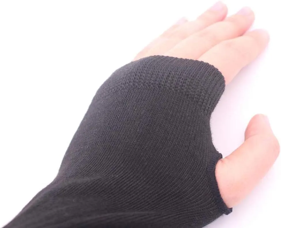 Fingerless Elastic Arm Sleeve Winter Warmer Armsleeve Cuff for Ladies Women Girl Color Light Grey