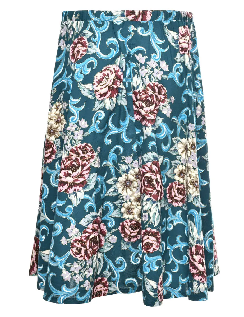 Floral A-line Skirt - M
