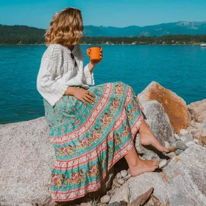 Floral Print Bohemian Skirt