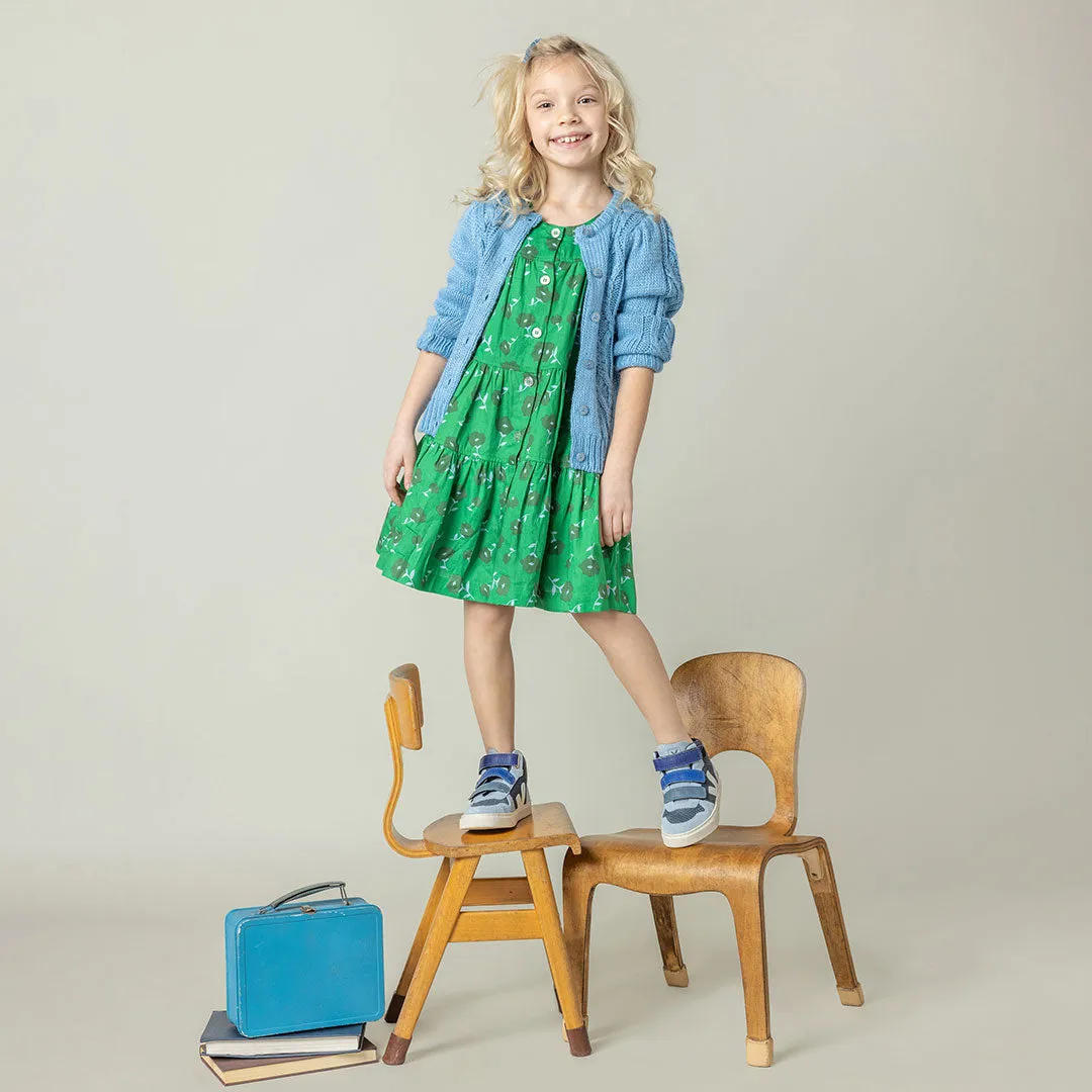 Girls Cable Constance Sweater - Dusty Blue