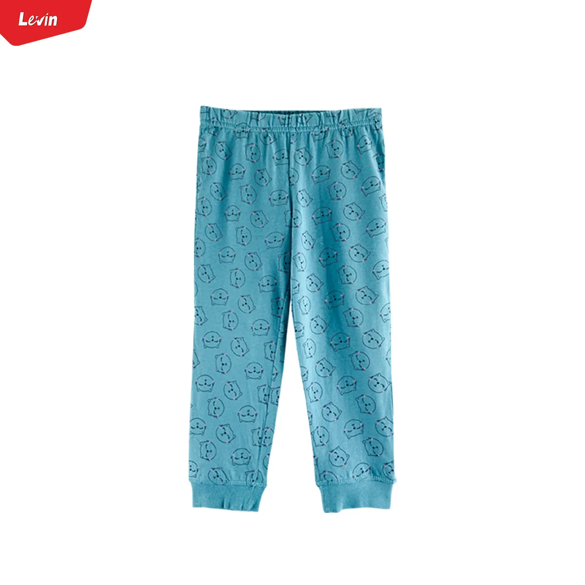 Girls Elasticated Printed Cotton Pajama With Ankle Cuff