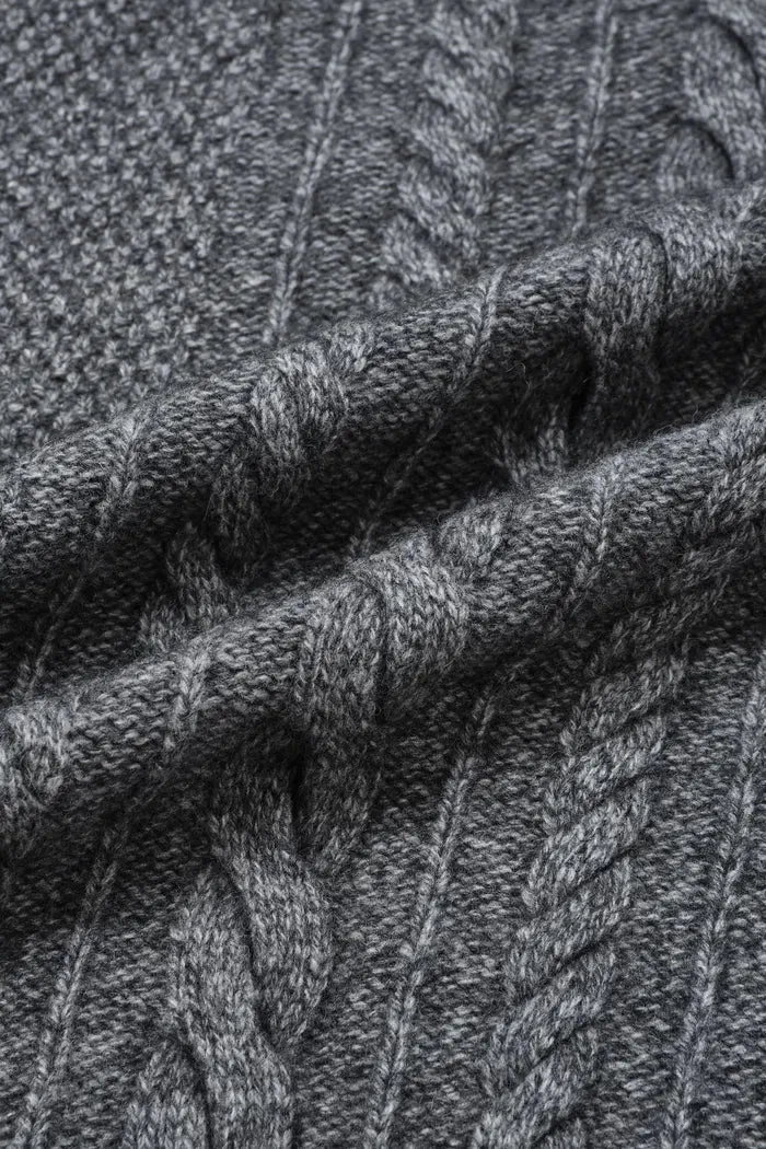 Jenna Oversized Cable Sweater in Yak-Wool Blend Knit