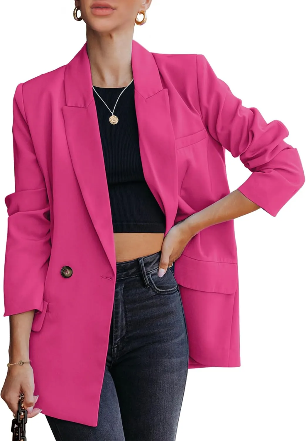 luvamia Blazer Jackets for Women Work Casual Office Long Sleeve Fashion Dressy Business Outfits