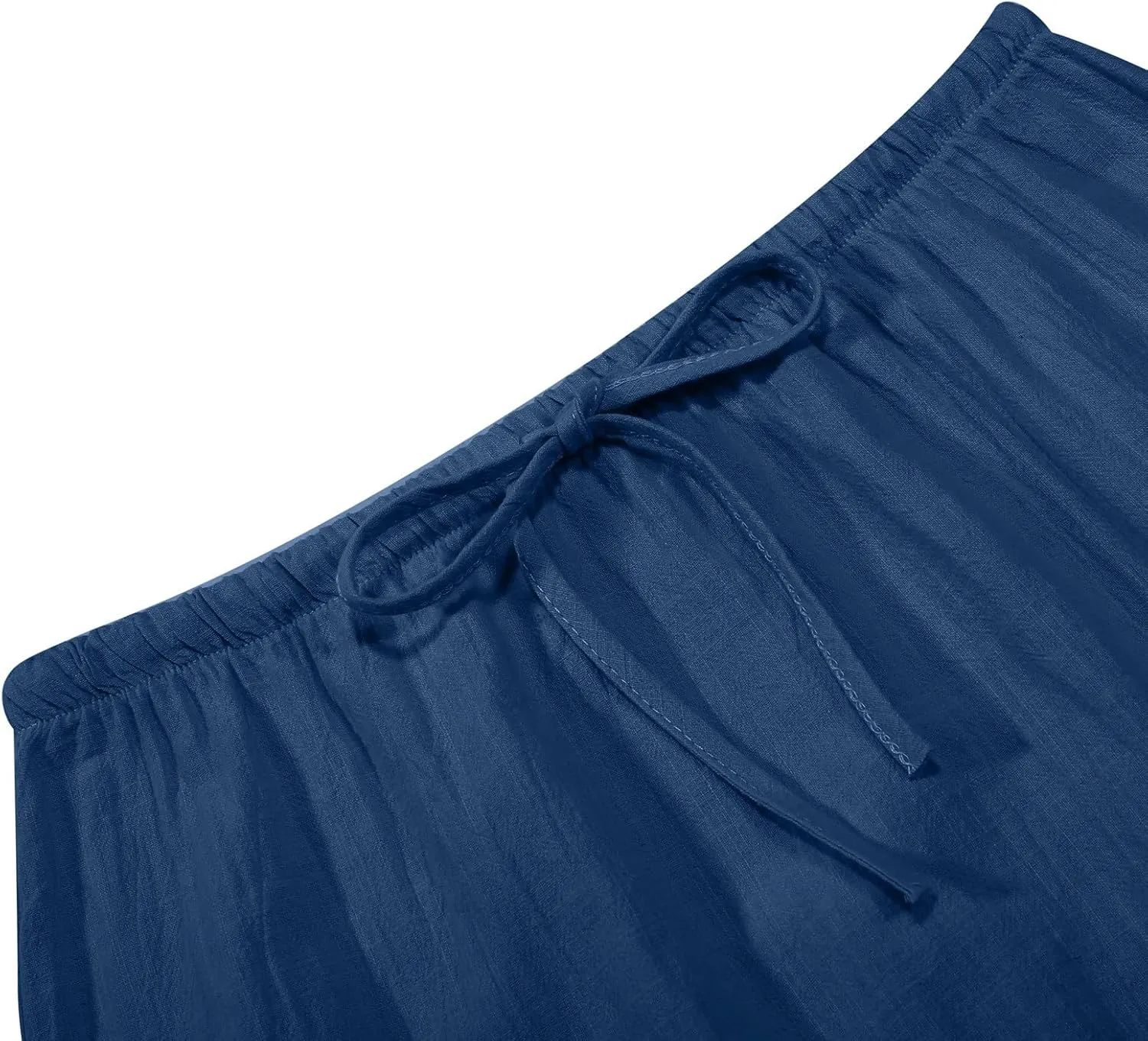 Maxi Skirts for Women Summer Trendy Linen Beach Casual Dresses Low Waist Drawstring Cute Boho Flowy Long A Line Skirt