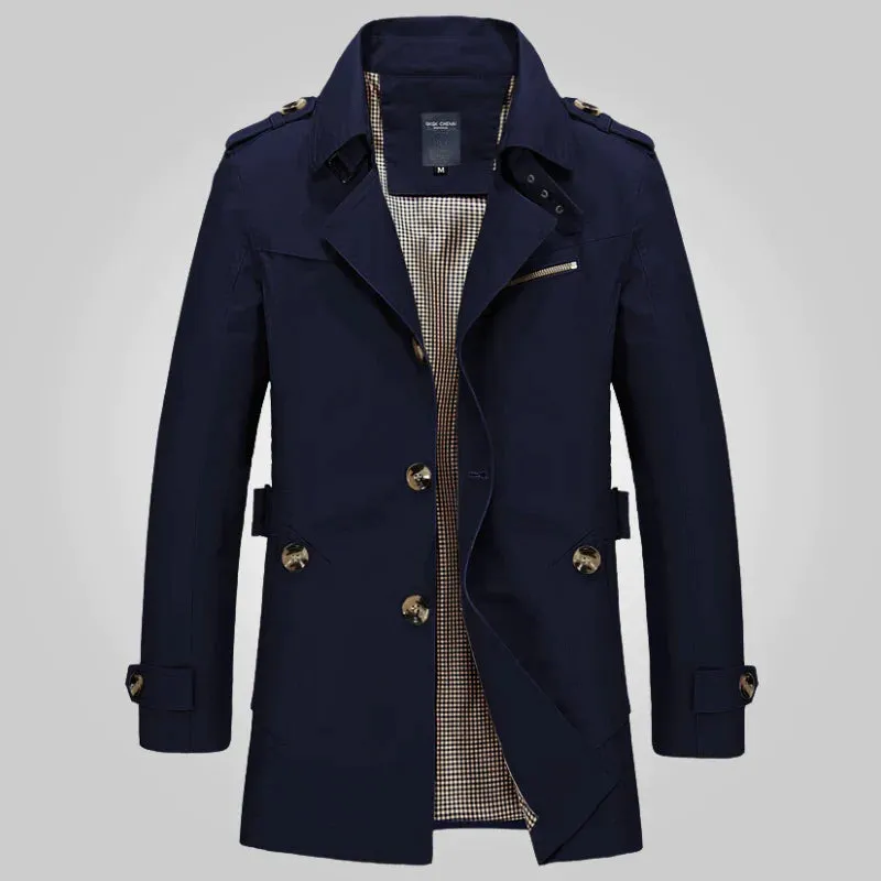 Men's Wool-Blend Trench Coat