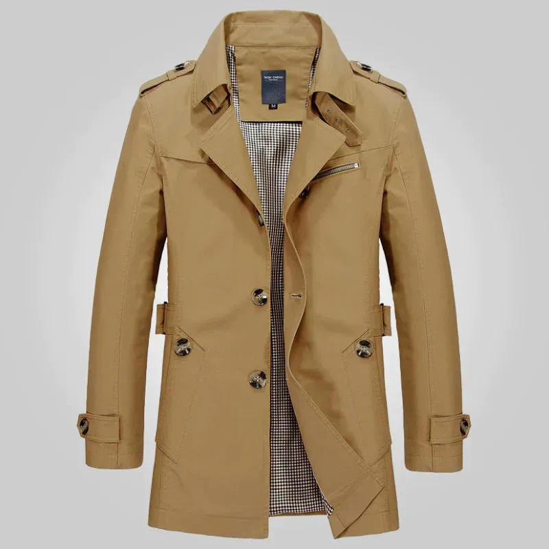 Men's Wool-Blend Trench Coat