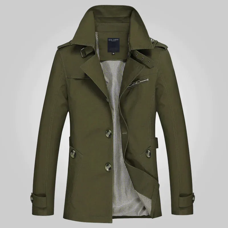 Men's Wool-Blend Trench Coat