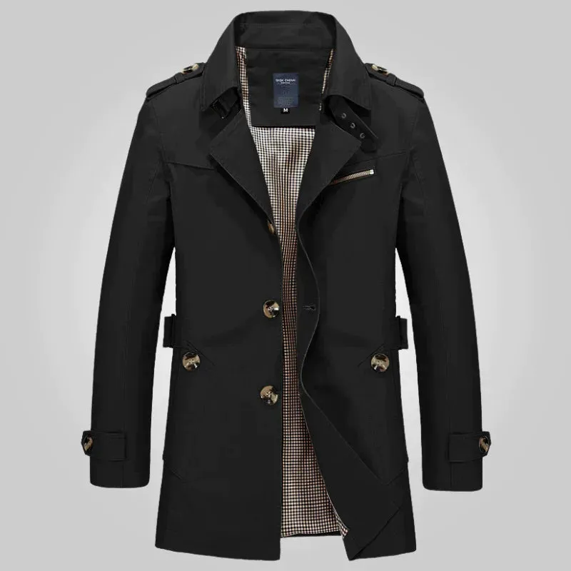 Men's Wool-Blend Trench Coat