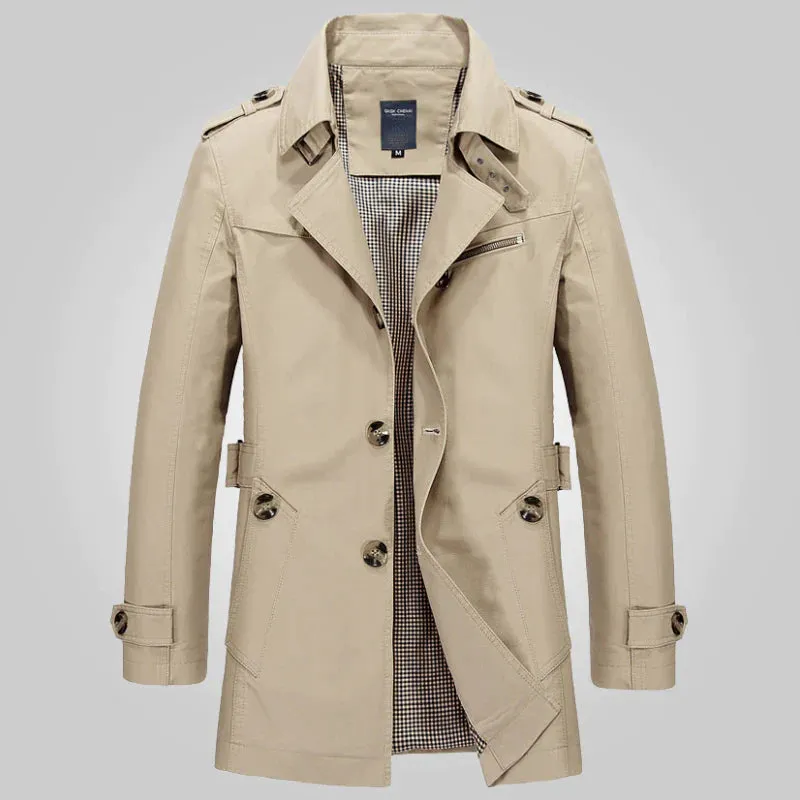 Men's Wool-Blend Trench Coat