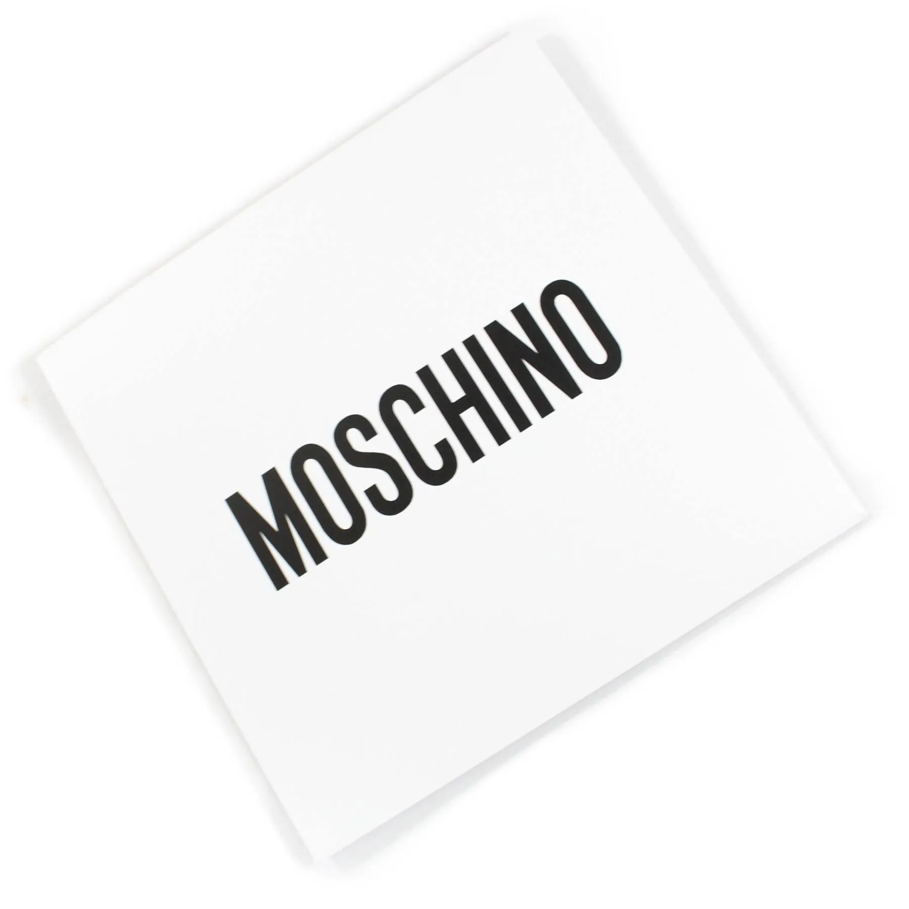 Moschino Scarf Black White Logo Design - Large Square Silk Foulard