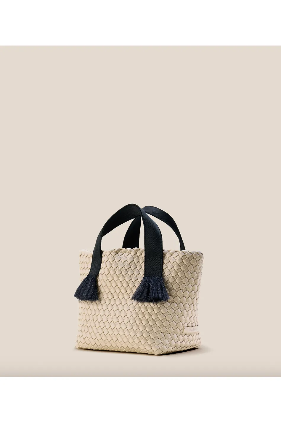 NAGHEDI Tulum Tote Small Woven Bag SN0194 | Moon (Solid)