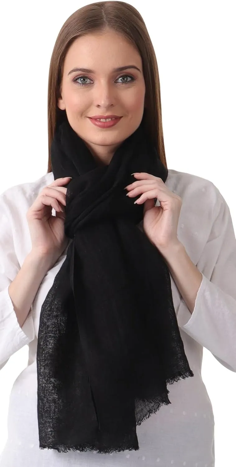 Natural Flax Linen, Solid Color, Light, Airy All Weather Scarf.