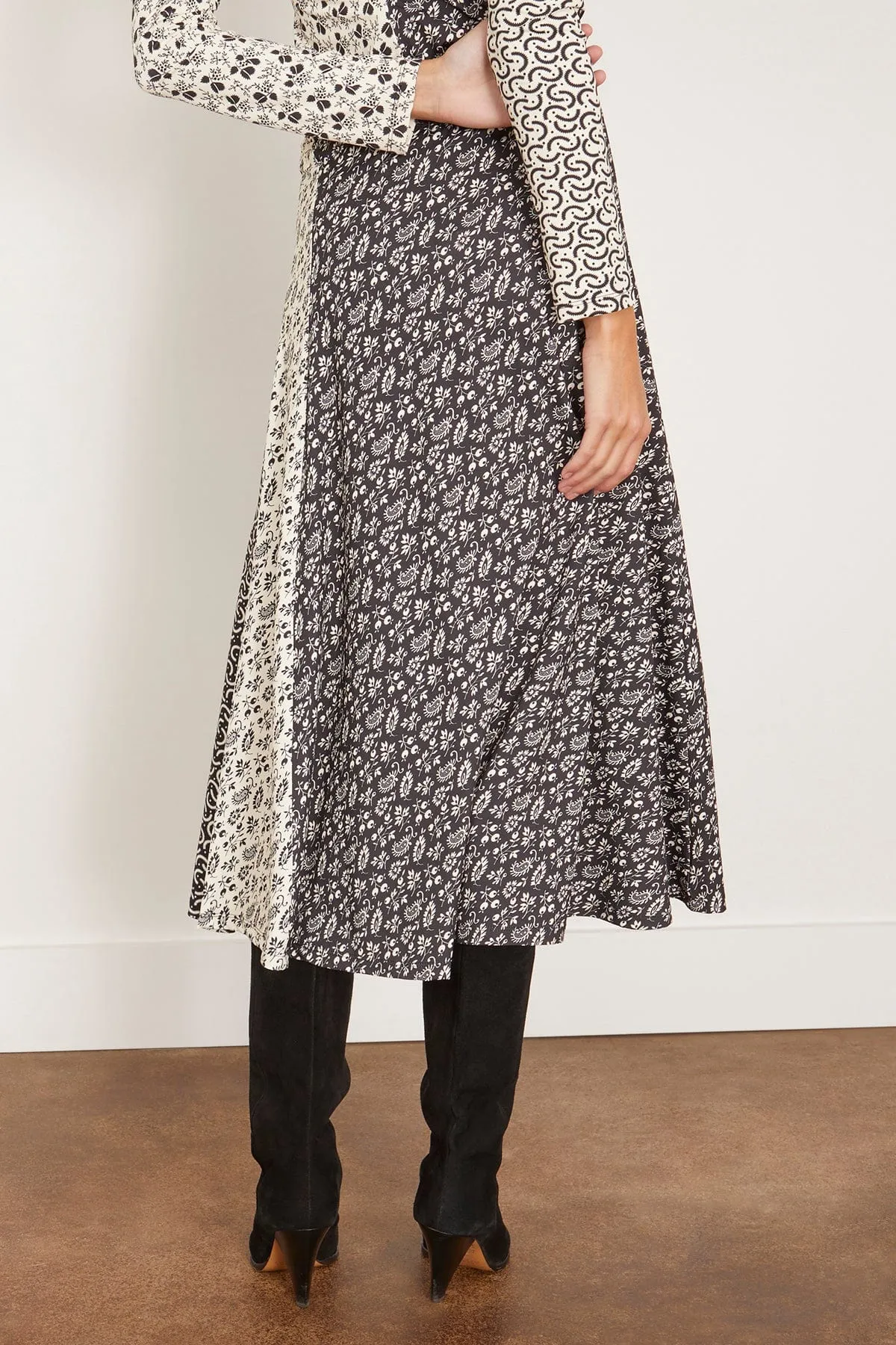 Panna Printed Skirt in Black