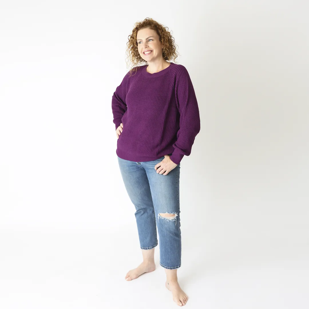 Purple Haze Chunky Knit Bamboo Sweater