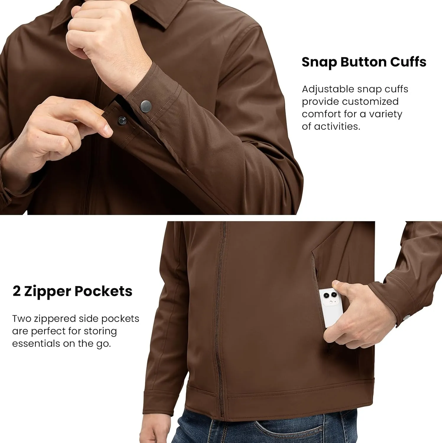 Rdruko Men's Light Jackets Windbreaker Spring Fall Lightweight Jackets Caual Stylish Jacket with Pockets