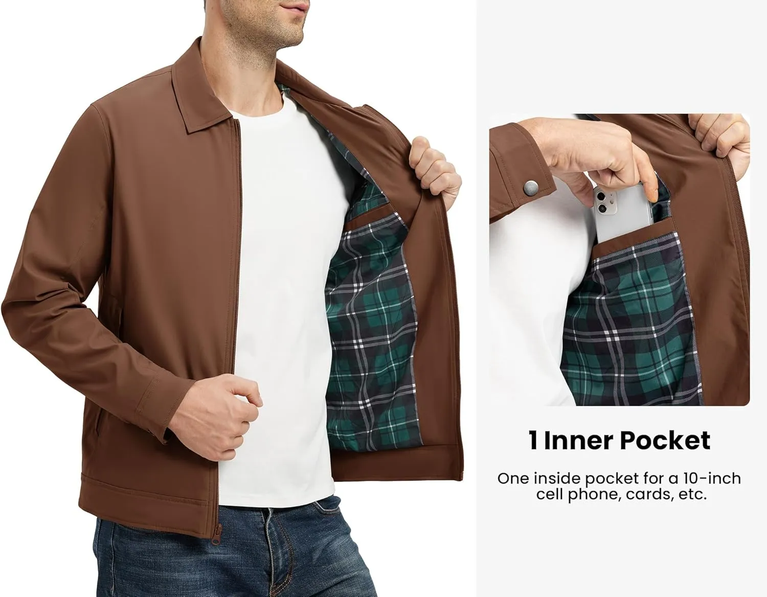 Rdruko Men's Light Jackets Windbreaker Spring Fall Lightweight Jackets Caual Stylish Jacket with Pockets