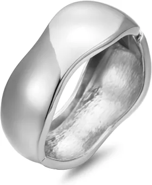 Silver Chunky Bangle Bracelets for Women Wide Cuff Bracelets Irregular Wrist Wrap Cuff Bangle Bracelet Jewelry