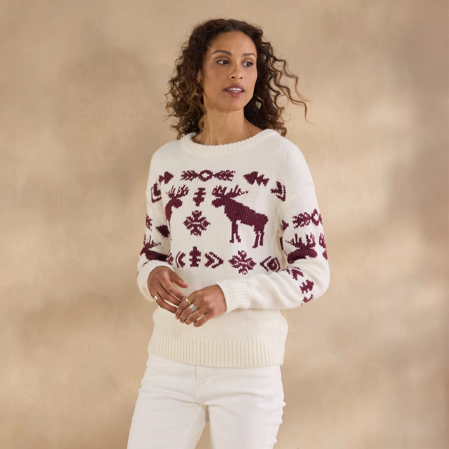 Spirited Moose Sweater, Petite