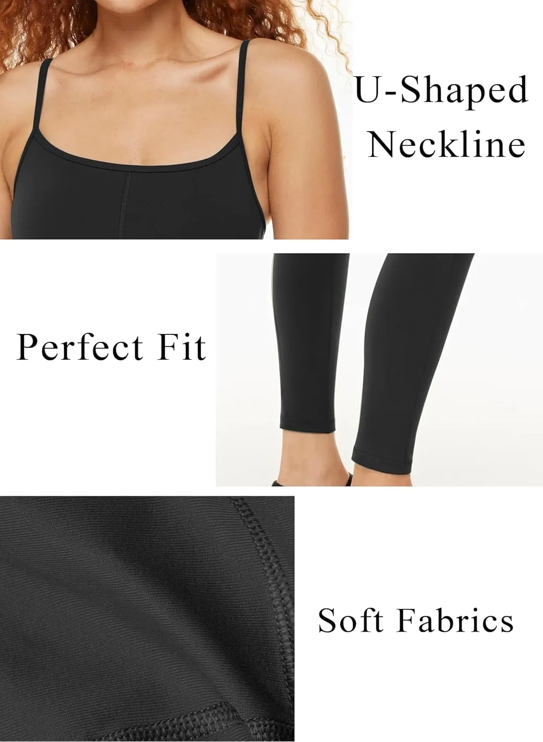 Unthewe Women's Casual Sleeveless Square Neck Bodycon Jumpsuit Adjustable Spaghetti Straps One Piece Jumpsuits Leggings