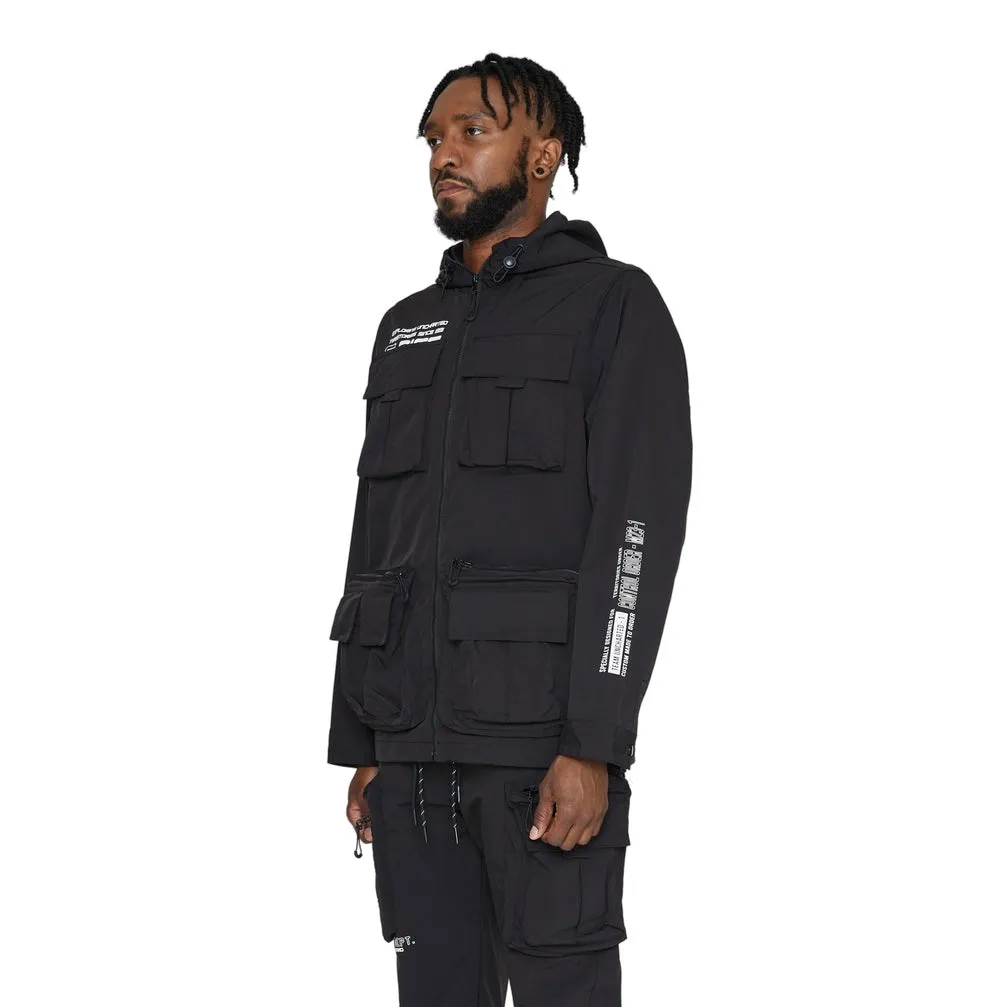 Utility Windbreaker Jacket - Black