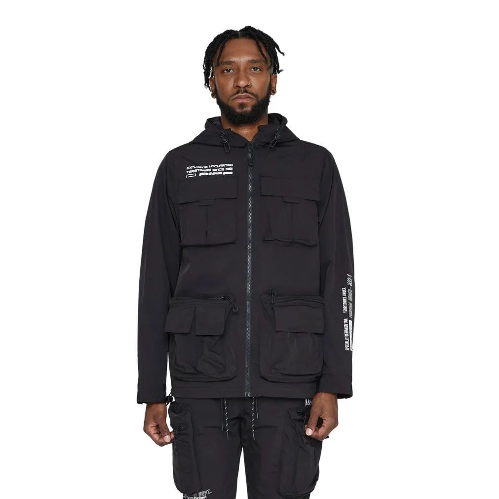 Utility Windbreaker Jacket - Black