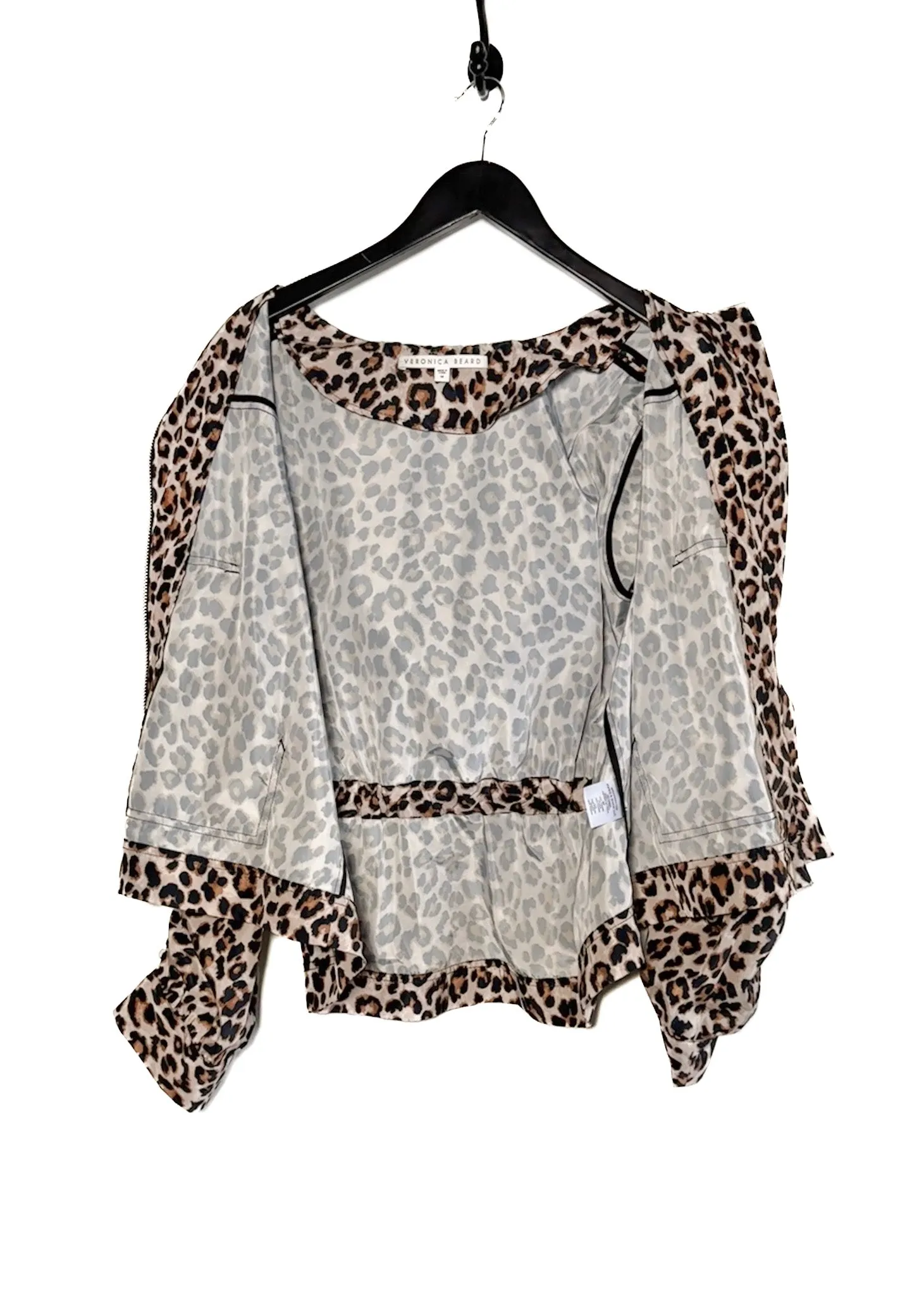 Veronica Beard Leopard Print Windbreaker Utility Jacket