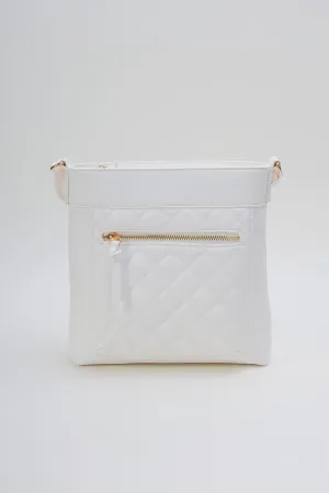 White Quilted Classic Crossbody Bag